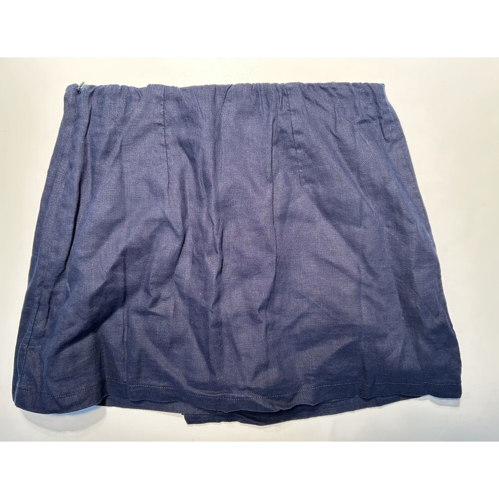 Quince Women’s Navy Blue 100% European Linen Skort Size 6 Lined 26X15 Chic - Picture 6 of 7